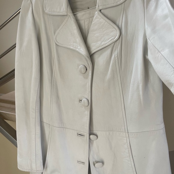 VINTAGE JILL STUART WHITE LEATHER PANTS & JACKET - Picture 7 of 16